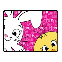 Easter Bunny And Chick  Fleece Blanket (small) by Valentinaart