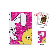 Easter Bunny And Chick  Playing Cards (mini)  by Valentinaart