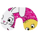 Easter bunny and chick  Travel Neck Pillows Front