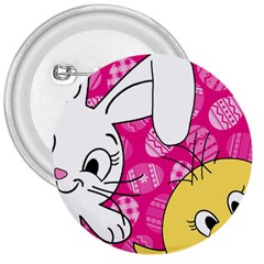 Easter Bunny And Chick  3  Buttons by Valentinaart