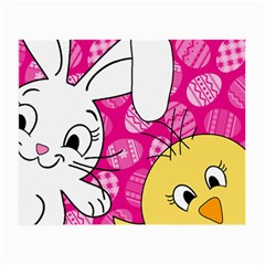 Easter Bunny And Chick  Small Glasses Cloth by Valentinaart