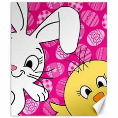 Easter Bunny And Chick  Canvas 8  X 10  by Valentinaart