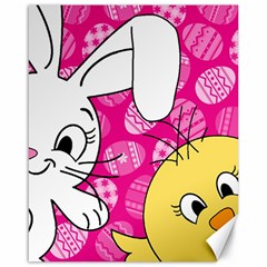 Easter Bunny And Chick  Canvas 16  X 20   by Valentinaart