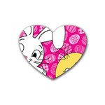 Easter bunny and chick  Heart Coaster (4 pack)  Front