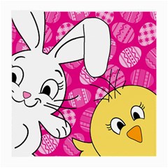 Easter Bunny And Chick  Medium Glasses Cloth (2-side) by Valentinaart