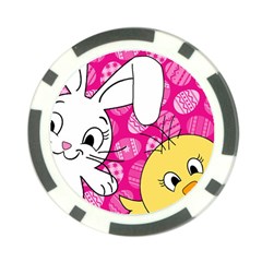 Easter Bunny And Chick  Poker Chip Card Guard (10 Pack) by Valentinaart