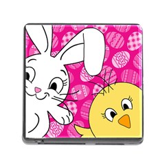 Easter Bunny And Chick  Memory Card Reader (square) by Valentinaart