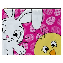 Easter Bunny And Chick  Cosmetic Bag (xxxl)  by Valentinaart