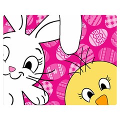 Easter Bunny And Chick  Double Sided Flano Blanket (medium)  by Valentinaart