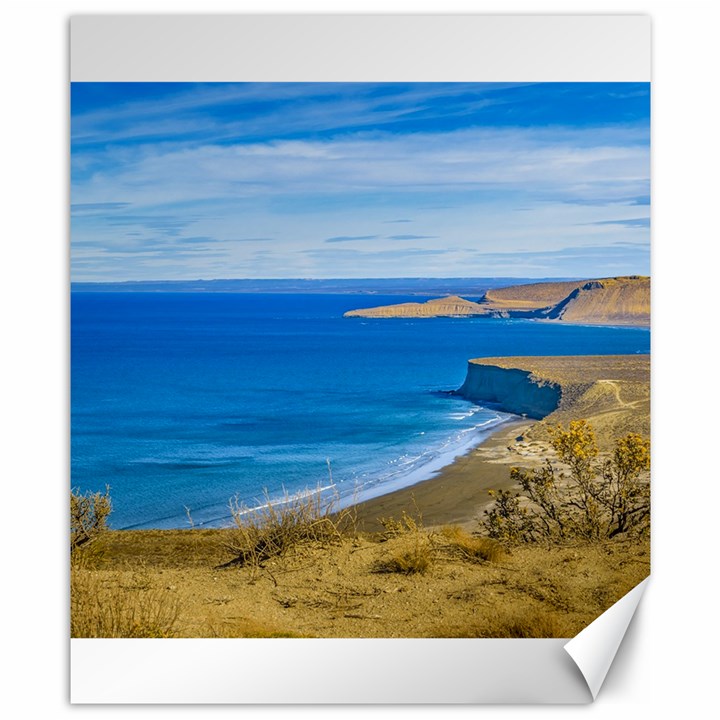 Seascape View From Punta Del Marquez Viewpoint, Chubut, Argentina Canvas 8  x 10 