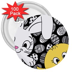 Easter Bunny And Chick  3  Buttons (100 Pack)  by Valentinaart