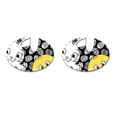 Easter Bunny And Chick  Cufflinks (oval) by Valentinaart