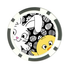 Easter Bunny And Chick  Poker Chip Card Guard by Valentinaart