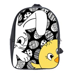 Easter Bunny And Chick  School Bags(large)  by Valentinaart