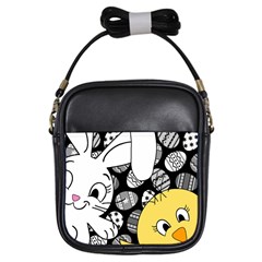 Easter Bunny And Chick  Girls Sling Bags by Valentinaart