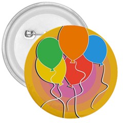 Birthday Party Balloons Colourful Cartoon Illustration Of A Bunch Of Party Balloon 3  Buttons by Nexatart