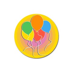 Birthday Party Balloons Colourful Cartoon Illustration Of A Bunch Of Party Balloon Magnet 3  (round) by Nexatart