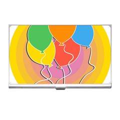 Birthday Party Balloons Colourful Cartoon Illustration Of A Bunch Of Party Balloon Business Card Holders by Nexatart