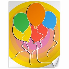 Birthday Party Balloons Colourful Cartoon Illustration Of A Bunch Of Party Balloon Canvas 18  X 24   by Nexatart