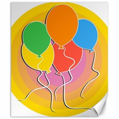 Birthday Party Balloons Colourful Cartoon Illustration Of A Bunch Of Party Balloon Canvas 20  X 24   by Nexatart