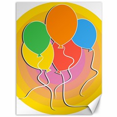 Birthday Party Balloons Colourful Cartoon Illustration Of A Bunch Of Party Balloon Canvas 36  X 48   by Nexatart