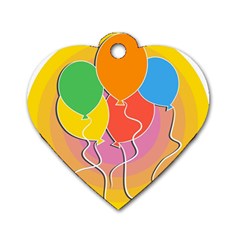 Birthday Party Balloons Colourful Cartoon Illustration Of A Bunch Of Party Balloon Dog Tag Heart (one Side) by Nexatart