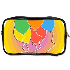 Birthday Party Balloons Colourful Cartoon Illustration Of A Bunch Of Party Balloon Toiletries Bags 2-side by Nexatart