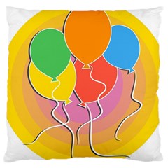 Birthday Party Balloons Colourful Cartoon Illustration Of A Bunch Of Party Balloon Large Cushion Case (two Sides) by Nexatart