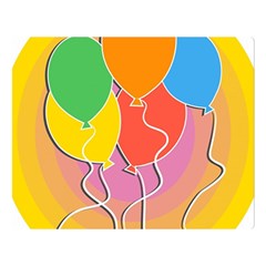 Birthday Party Balloons Colourful Cartoon Illustration Of A Bunch Of Party Balloon Double Sided Flano Blanket (large)  by Nexatart