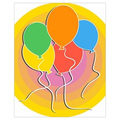 Birthday Party Balloons Colourful Cartoon Illustration Of A Bunch Of Party Balloon Drawstring Bag (small) by Nexatart