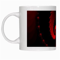 Red Fractal Spiral White Mugs by Nexatart