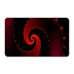 Red Fractal Spiral Magnet (rectangular) by Nexatart