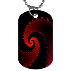 Red Fractal Spiral Dog Tag (one Side) by Nexatart