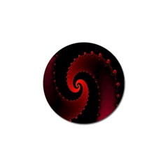 Red Fractal Spiral Golf Ball Marker (10 Pack) by Nexatart