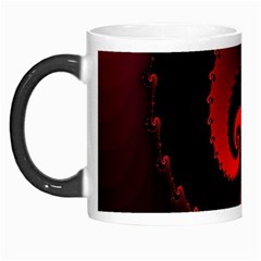 Red Fractal Spiral Morph Mugs by Nexatart