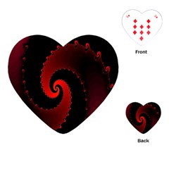 Red Fractal Spiral Playing Cards (heart)  by Nexatart