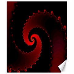 Red Fractal Spiral Canvas 8  X 10  by Nexatart