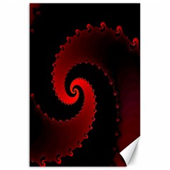 Red Fractal Spiral Canvas 20  X 30   by Nexatart