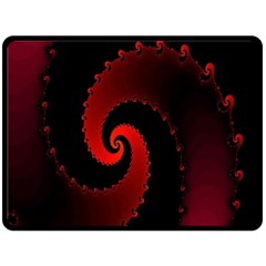 Red Fractal Spiral Fleece Blanket (large)  by Nexatart