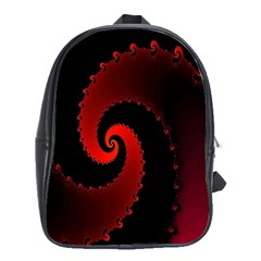 Red Fractal Spiral School Bags (xl)  by Nexatart