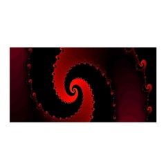 Red Fractal Spiral Satin Wrap by Nexatart