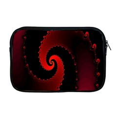 Red Fractal Spiral Apple Macbook Pro 17  Zipper Case