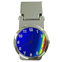 Blue Wallpaper With Rainbow Money Clip Watches by Nexatart