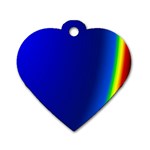 Blue Wallpaper With Rainbow Dog Tag Heart (Two Sides) Front