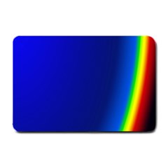 Blue Wallpaper With Rainbow Small Doormat  by Nexatart