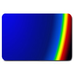 Blue Wallpaper With Rainbow Large Doormat  by Nexatart