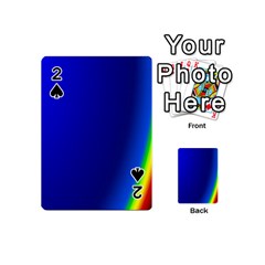 Blue Wallpaper With Rainbow Playing Cards 54 (mini)  by Nexatart