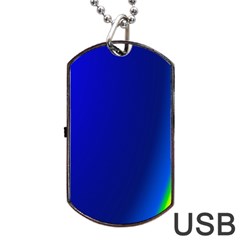 Blue Wallpaper With Rainbow Dog Tag Usb Flash (two Sides) by Nexatart