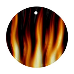 Dark Flame Pattern Ornament (round) by Nexatart