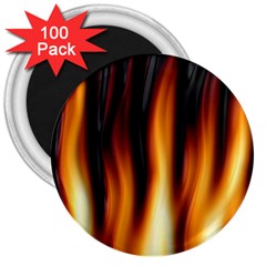 Dark Flame Pattern 3  Magnets (100 Pack) by Nexatart